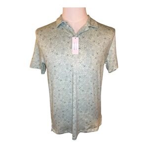 Crewcuts Performance Polo Shirt Kids XXL 15-16 Floral Print‎ Green Short Sleeve